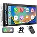 7 inch Double Din Digital Media Car Stereo Receiver,aboutBit Bluetooth 5.0 Touch Screen Car Radio MP5 Player Support Rear/Front-View Camera, AM/FM/MP3/USB/Subwoofer,Aux Input,Mirror Link