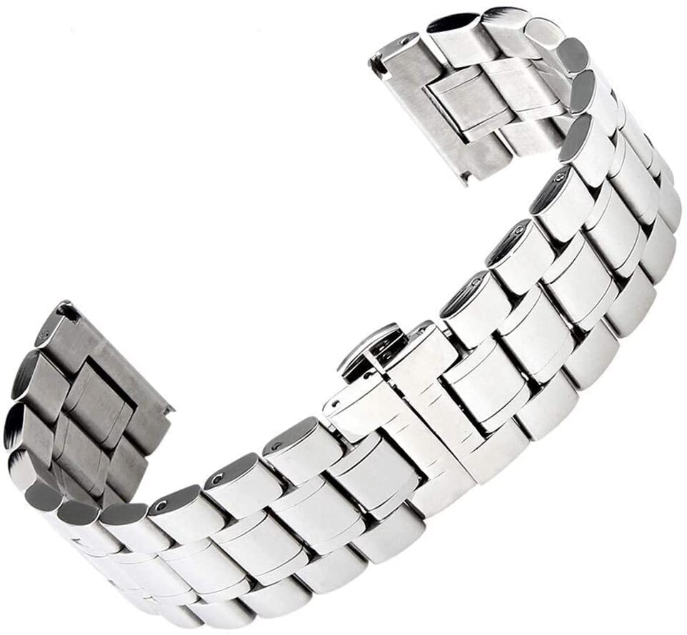 Bracelet de montre acier inoxydable argent pour remplacer un bracelet usé 20mm