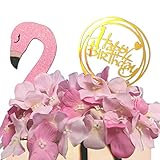 Flamingo Cake Toppers Flamingo Flower Cake Set Birthday Decoration with Flamingo Flower for Flamingo