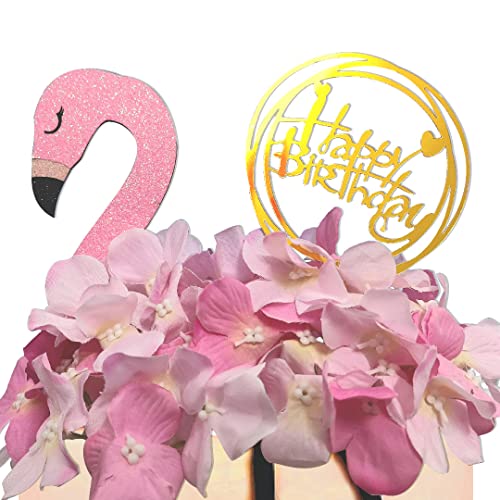 Flamingo Cake Toppers Flamingo Flower Cake Set Birthday Decoration With Flamingo Flower For Flamingo Themed Birthday Party #TOP20