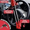 GADLANE Twin Bar Steering Wheel Lock - High Visibility Anti-Theft Device, Car Steering Lock, Strong Car Security for Cars, Van & Caravan with 2 Keys (Red) #2