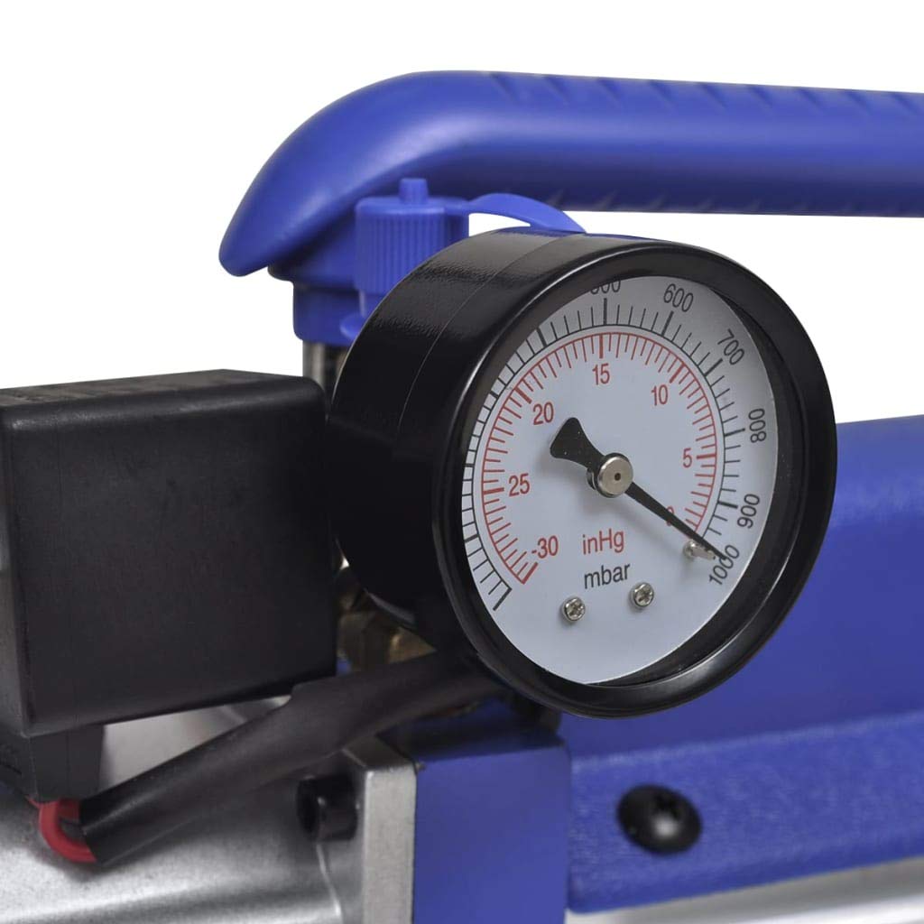 vidaXL Vakuumpumpe Einstufig mit 4-Wege-Verteiler-Manometer Set Unterdruckpumpe Vacuum Vacuumpumpe Kompressor Pumpe Klimaanlage Monteurhilfe