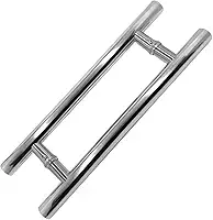 Puxador de Porta, Aço Inox, Polido, Alto Brilho, 45cm, Tipo H, Porta Pivotante