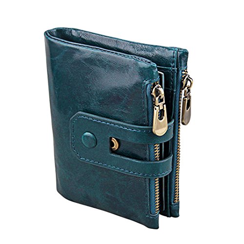 Asnlove Hombre – Cartera de Mujer, Premium Cuero PU Cartera Hombres con Anti de RFID y Cremallera Monedero Cartera De Piel Señor Vintage Dinero Bolsa Mini Monedas Cartera (Colour-8)
