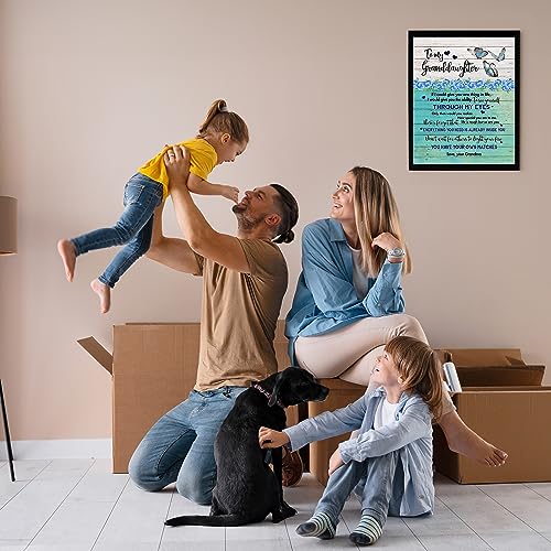 American Luxury Gifts To My Granddaughter - Floral Inspirational Quote Wall Decor, Butterfly Heart Family Wall Art Print thumb #3