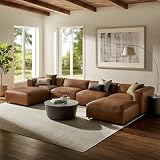Modway Auren Vegan Leather 6 Piece Modular Sofa in...