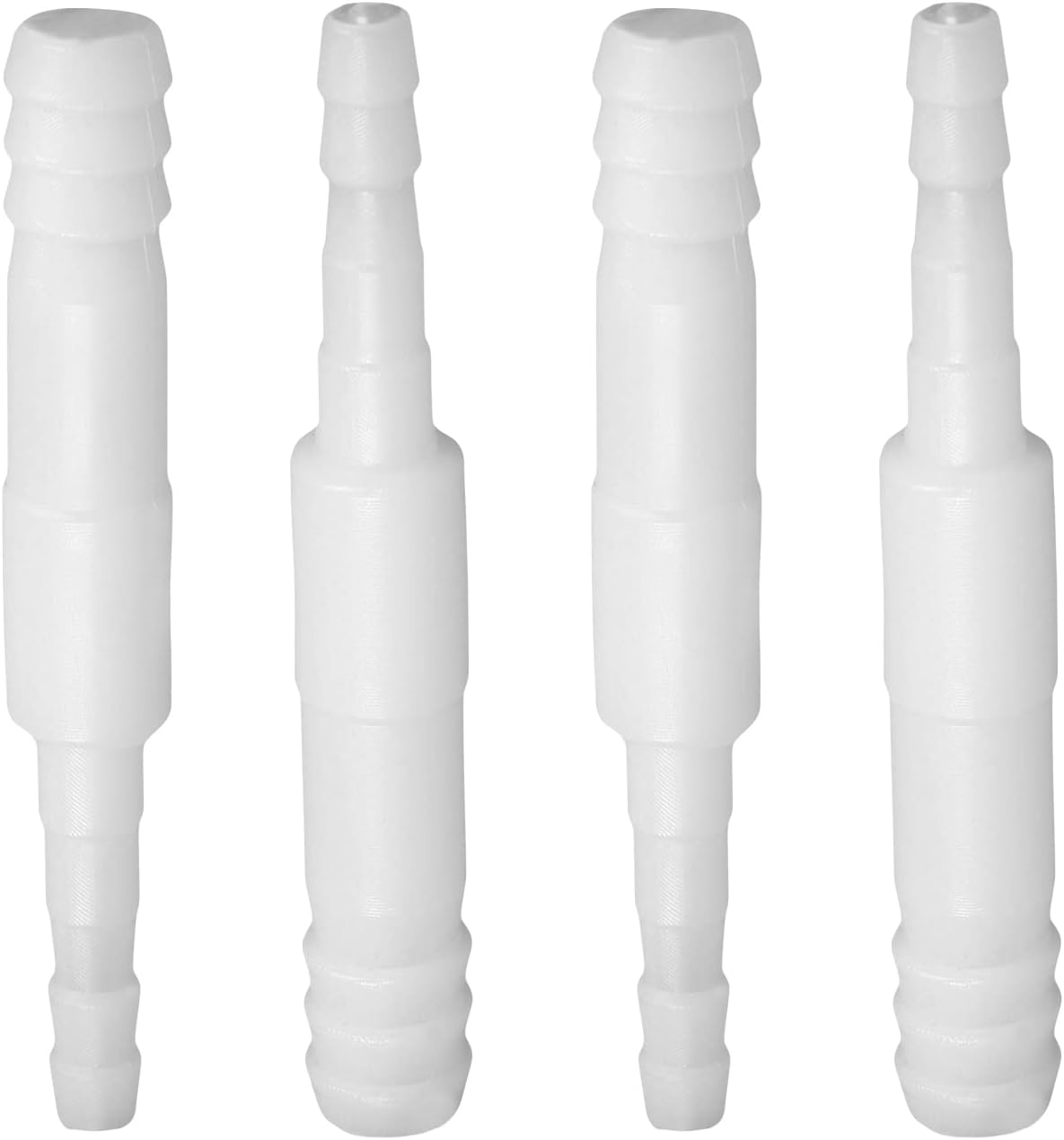 MroMax Aquarium Air Valve Connector Straight Clear White Plastic Airline Tubing Hose Pipe Tube Reducer 4mm to 8mm 4Pcs