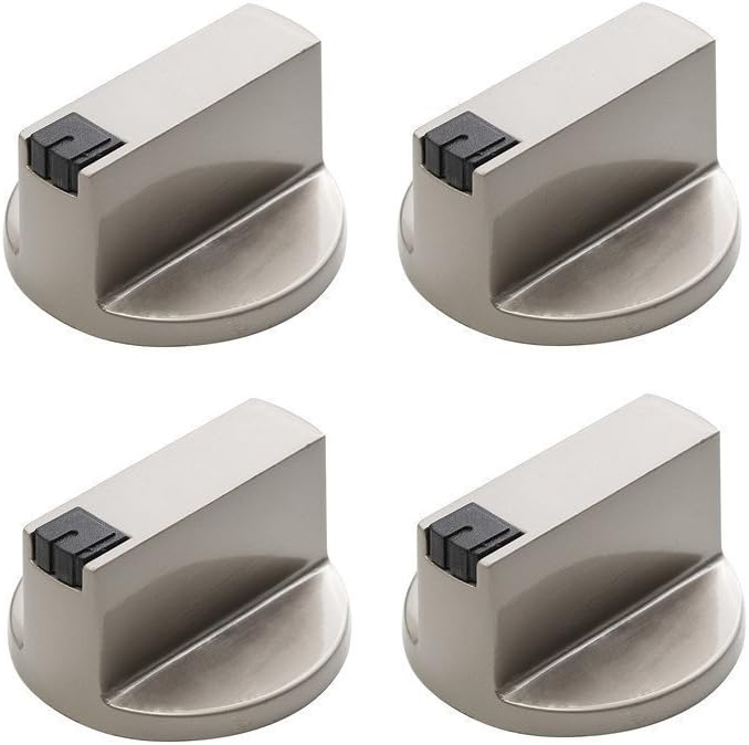 KINGZHUO 4 Pc 6MM 0.236 in Stainless Steel Round Gas Stove Knobs Cooker Oven Hob Control Switch Fit The 6 MM Shaft (4 Pcs 6MM)