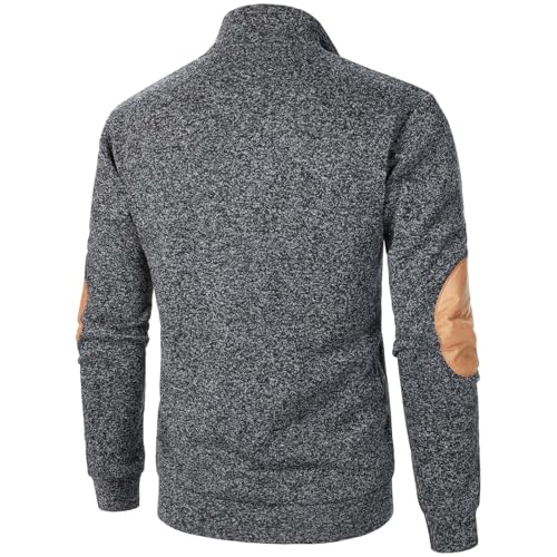 Men's Quarter Button Pullover Casual Button Down Stand Collar Sweatshirts Long Sleeve Henley Pullover Sweater3