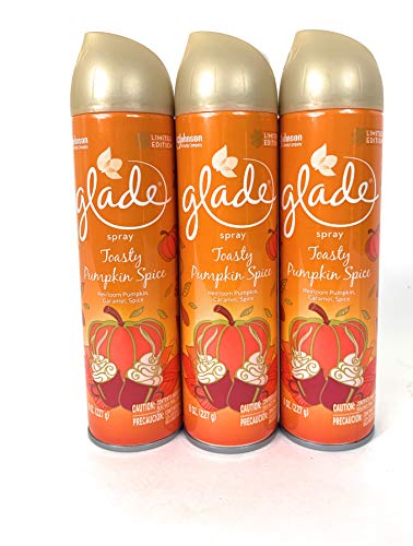 Glade Air Freshener Spray - Toasty Pumpkin Spice - Pack of 3 Cans