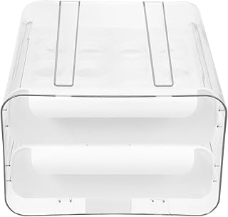 Double Layer Food Storage Container Refrigerator Fridge Organizer Box Ivory White Food-grade Plastic Drawer Tray for Fresh Food Preservation and Freezing