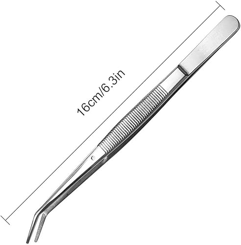 Miniatura 4 de Pinzas de acero inoxidable, con punta dentada curvada, pinzas multiusos para máquina de coser, pinzas para reparación de manualidades