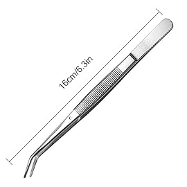 Stainless Steel Tweezers, with Curved Serrated Tip Multipurpose Sewing Machine Tweezers Forceps for Craft Repairing