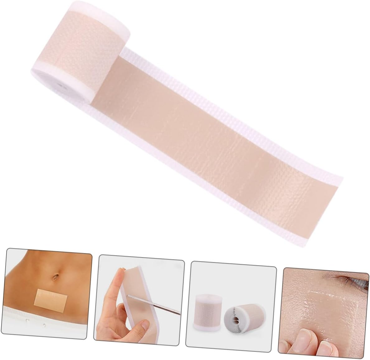 Cuttable Silicone Scar Sheets Roll 4x150cm Skin-Colored Breathable Waterproof Adhesive Scar Cover Patch for Body and Face Wound Care