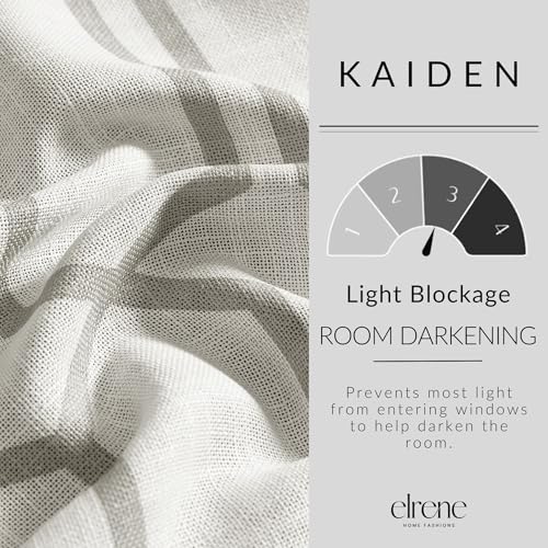 Elrene Home Fashions Kaiden Geometric Room-Darkening Window Curtain, Single Panel, 52\" W x 84\" L (1 Panel), Grey