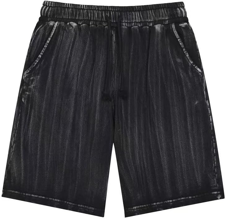 Men's Shorts Casual Elastic Waist Beach Loose Fit Short Solid Pants with Pockets