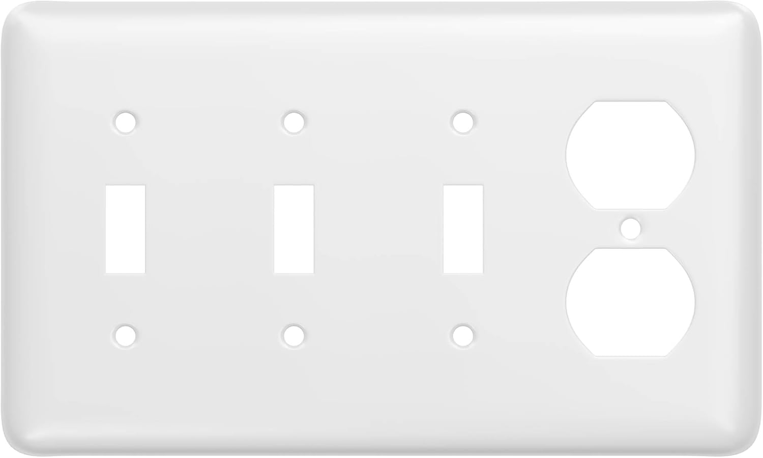 TayMac WRW-TTD Maxi/Princess Metallic Wallplate with Two Toggle, One Duplex, Three Gang, White Smooth