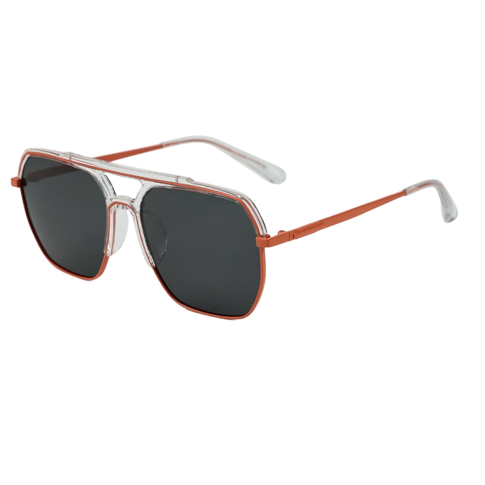 Sonnenbrille Damen Frauen Mode Große Für Das Fahren Von Strand Und Straßenfotografie Sonnenvisiere-c16 Orangenrahmen Graue Scheiben