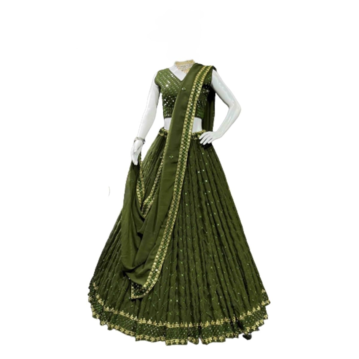 rajveer fab Women's Georgette Solid Semi-Stitched Lehenga Choli Set (R_R_1119)-picture-17