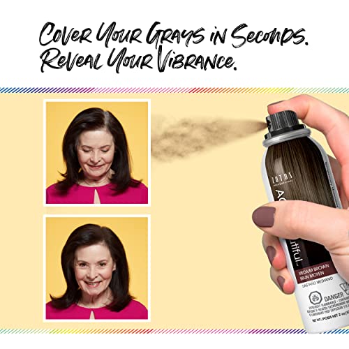 Agebeautiful Root Touch Up Hair Color Spray | Touch-Up Gray Concealer | Temporary Cover Up | Light Golden Brown | 2 Fl Oz #TOP2