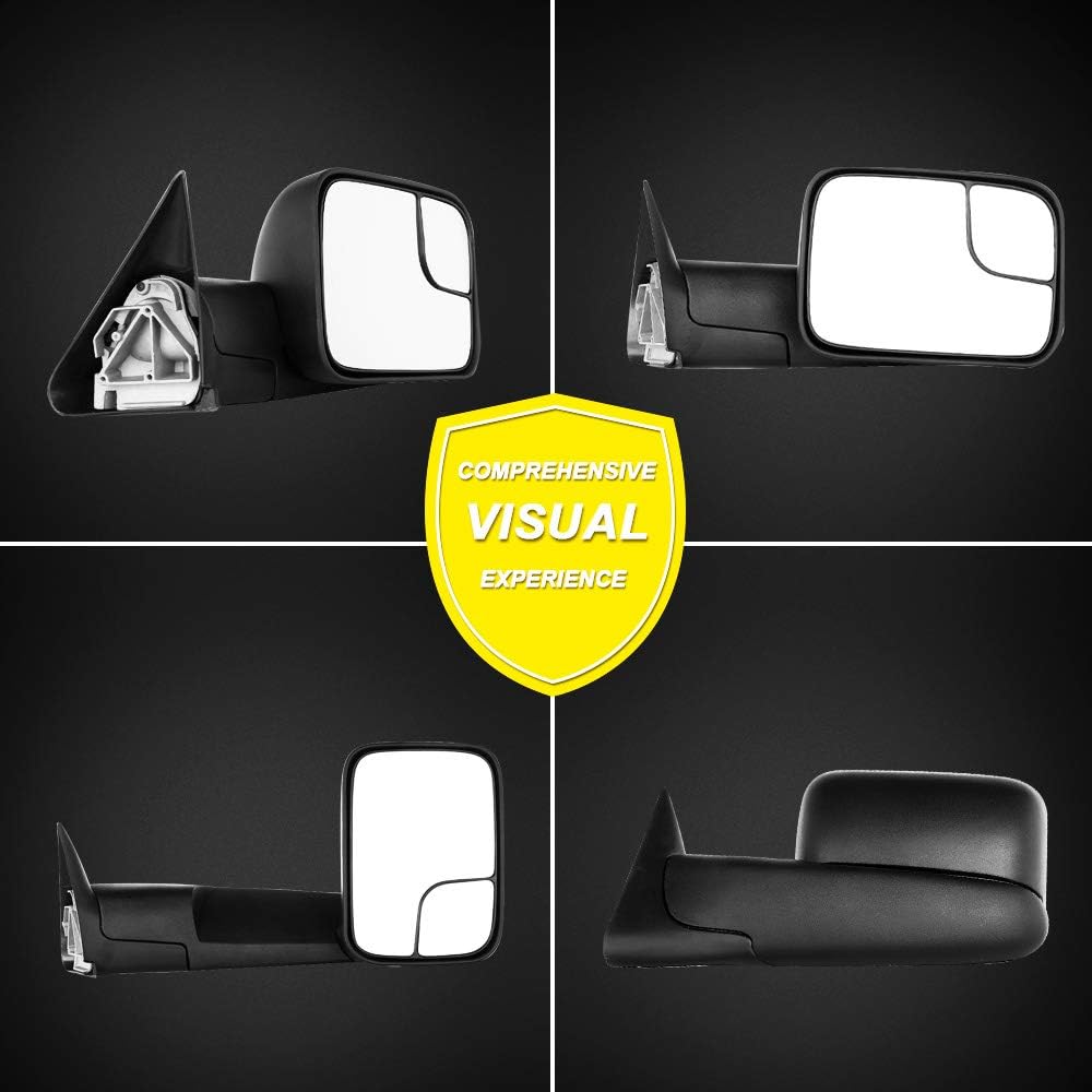Buу 1 gеt 1 OCPTY Towing Mirror with Manual Adjusted Right Side Tow Mirror Compatible with 1994-2001 for DODGE for Ram 1500 1994-2002 for DODGE for Ram 2500 3500 with Black Housing