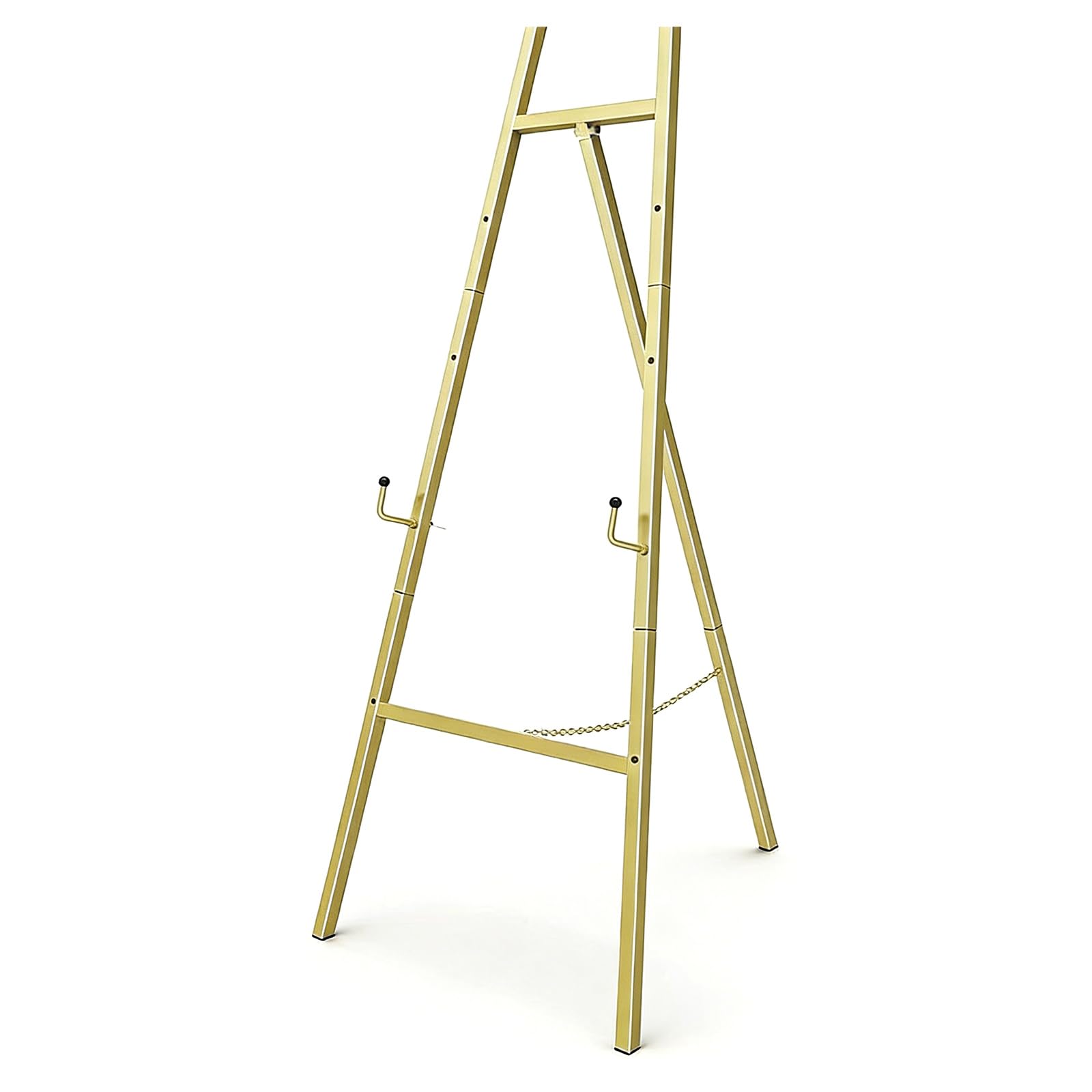 Ekoama Gold Easel Stand for Wedding Sign Poster 43.3''Heavy Duty Metal Display Easel with Adjustable Chain Metal Art Easels