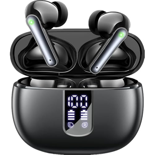 Ear Buds Wireless Earbuds - Bluetooth 5.3 Headphones (48H Playback) Built in Mic with LED Display Charging Case, IP7 Waterproof Earphone for iPhone Andriod Phones Laptop Sports Workout