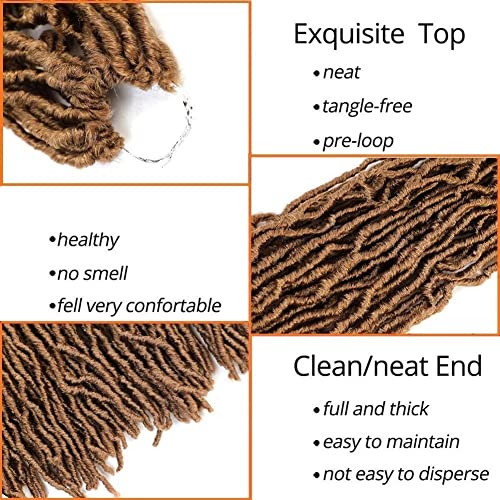 Soft Locs 20 Inch 6 Packs Faux Locs Brown Color 27 Crochet Locs Hair Whole Strand No Extended Pre-Looped Long Locs Synthetic Crochet Braids Hair Extensions For Black Women #TOP3