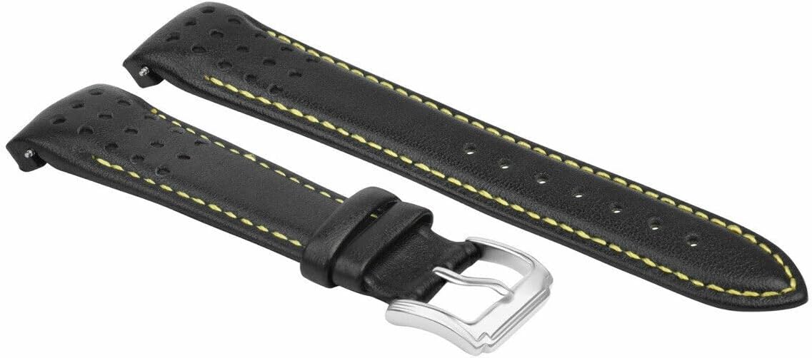Ewatchparts 21mm Curved Leather Watch Band Strap Compatible With Seiko Sportura SNAE80P17T62-OKV Yellow