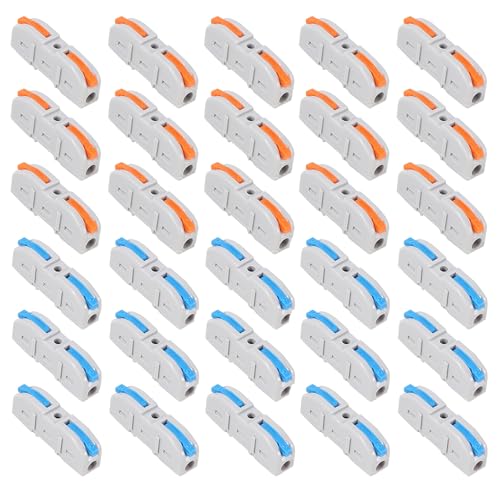 Image of AEDIKO 30pcs Lever Wire Connectors 1 in 1 Out Conductor Compact Connector SPL-1 Nuts Electrical Connectors Terminals for 28-12AWG Soft & Hard Wire Universal