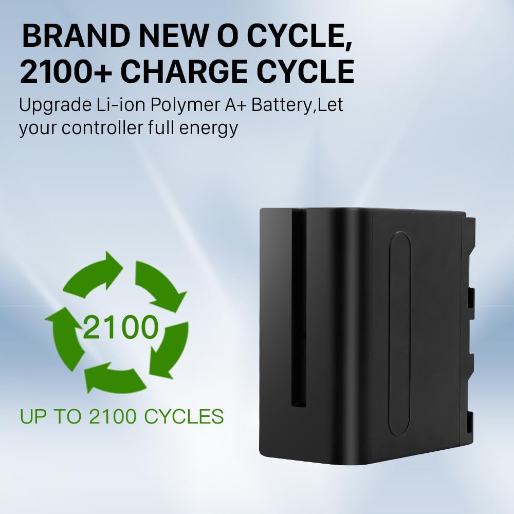 2 Pack NP-F970 Battery with Charging Station, 12000mAh New Upgrade High Capacity Battery Replacement for Sony DCR-VX2100, DSR-PD150, DSR-PD170, FDR-AX1, HDR-AX2000, HDR-FX1,HDR-FX7, HDR-FX1000, etc
