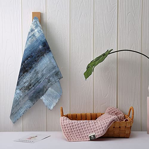 Brillistar Blue Hand Towels Blue And Grey Abstract Art Painting Towel Set Of 2 Small Bath Towels Soft Guest Face Towel Bathroom Decorations Thin Kitchen Tea Dish Towels 13.7"X29.5" #TOP7