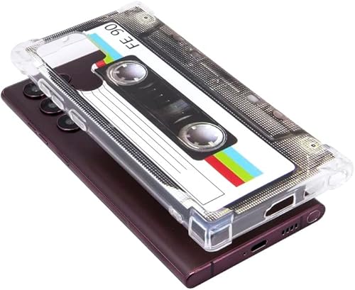 Miniatura 7 de Funda para Galaxy S22 Ultra a prueba de golpes a prueba de arañazos con TPU suave parachoques Retro Cassette Funda Compatible con Samsung Galaxy S22