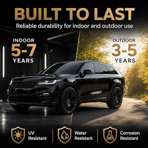 Image of Gloss Black Vinyl Wrap for Cars, 1 x 5 ft, Air Release