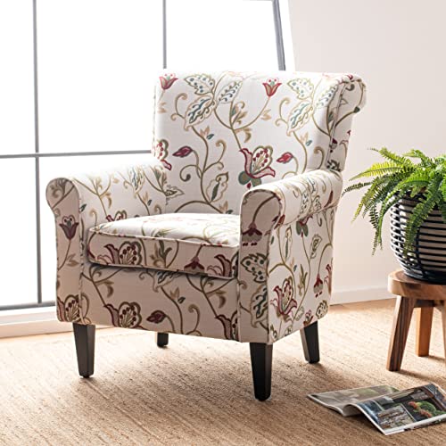 Safavieh Mercer Collection Margaret Ivory Floral Cotton Club Chair #TOP27
