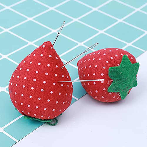 5Pcs Needle Pin Cushion Soft Fabric Strawberry Shape Red Cross Stitch Needle Pins Pillow Pincushion Home Sewing Quilting Accessories Diy Crafts Home Supplies #TOP4