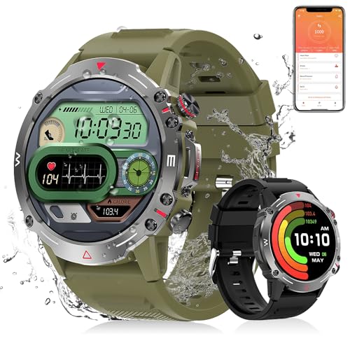 PLEIVO Smartwatches for Men Women, 1.43" Fitness Tracker Smart Watches with Heart Rate Blood Oxygen Monitor,100+ Exercise Mode, 45+Day Battery, IP68 Waterproof Smart Watch for iOS Android Phones