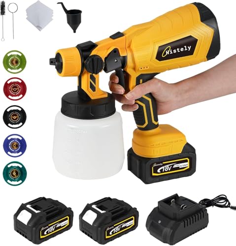 Cordless Paint Sprayer for House Painting with 2Pcs 4.0Ah Batteries,