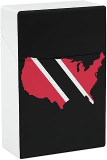 Trinidad and Tobago Flag American Map Cigarette Case Smoking Box Pocket Holder Lightweight Match Coin Pouch for Men Women