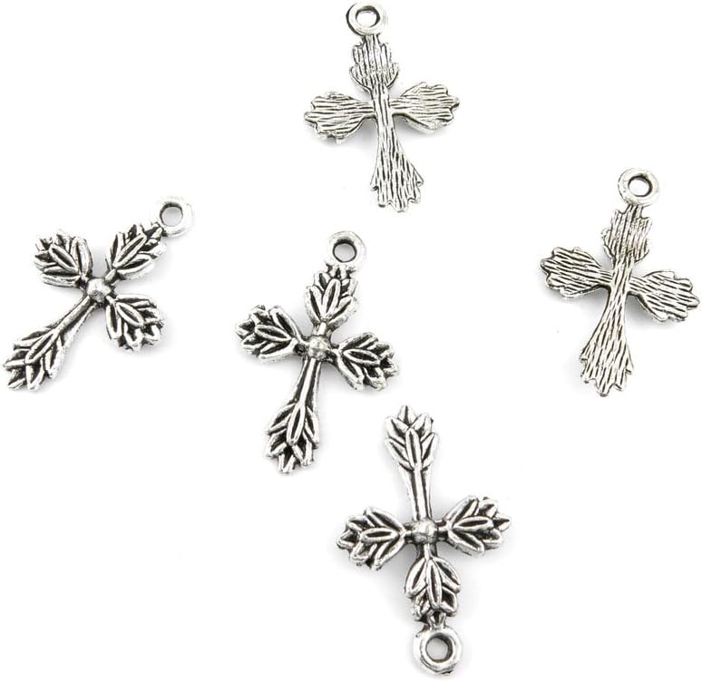 Antique Silver Jewelry Making Charms Pendant Lots Bulk Necklace Repair Retro DIY EYG00 Cross