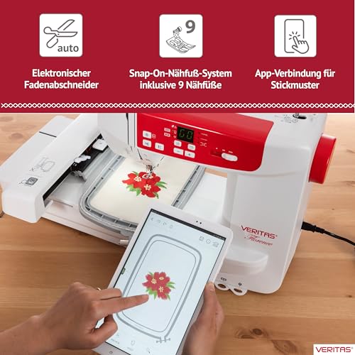Veritas Näh- und Stickmaschine Florence Computer-Nähmaschine mit 120 Programmen