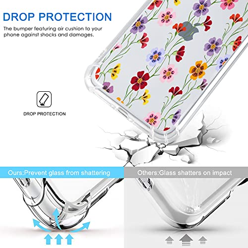 Morning Glory Pattern Designed For Iphone 12 Mini Case, Shockproof Phone Case Slim Soft Tpu With Bumper & Four Corner Reinforced Protective - Transparent #TOP1
