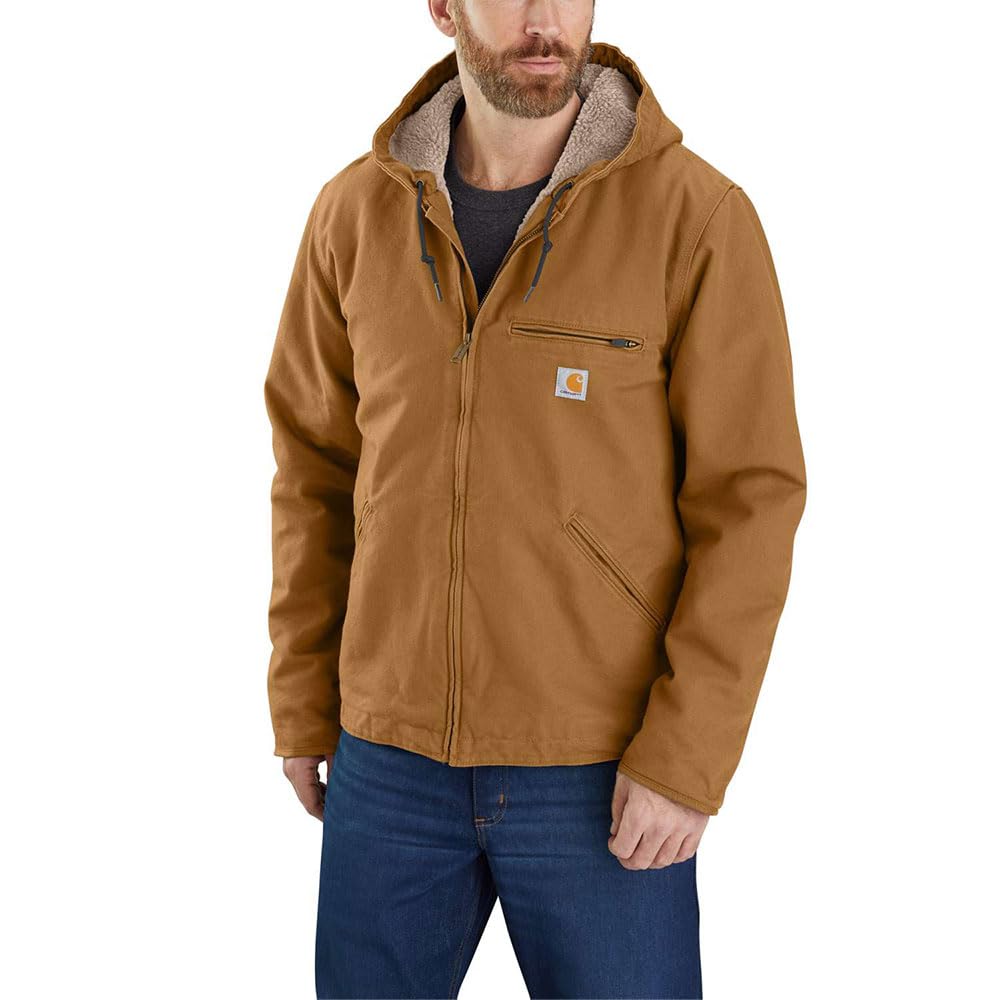 Carhartt Relaxed Fit Washed Duck Sherpa-lined Jacket Abbigliamento per esterno da lavoro Uomo (Pacco da 1)