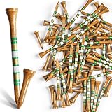 Amy Sport Golf Tees Western Birch Wood Value 100 Pack, 80 Tee 2 3/4 Or 3 1/4 Inch With 20 Short 1 1/2 Inch Driving Range Tees, 5X More Durable 5X Stronger &Amp; Less Friction Tees (Tan Color, 3 1/4 Inch)