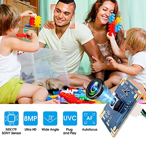 Cámara USB 4K de 8 MP para videovigilancia en el hogar y seguridad en PC con Windows o Linux 3
