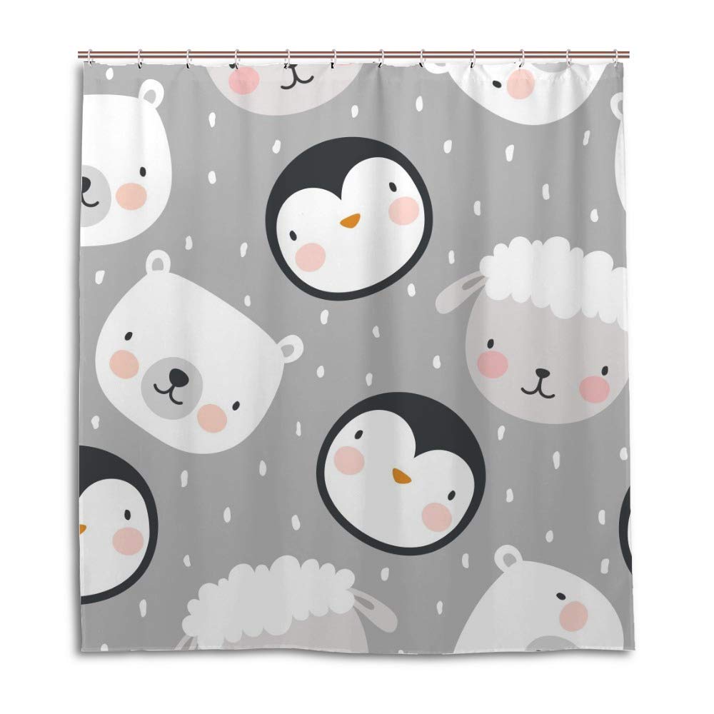 Rideau de douche gris en polyester 180x180 cm avec 12 crochets