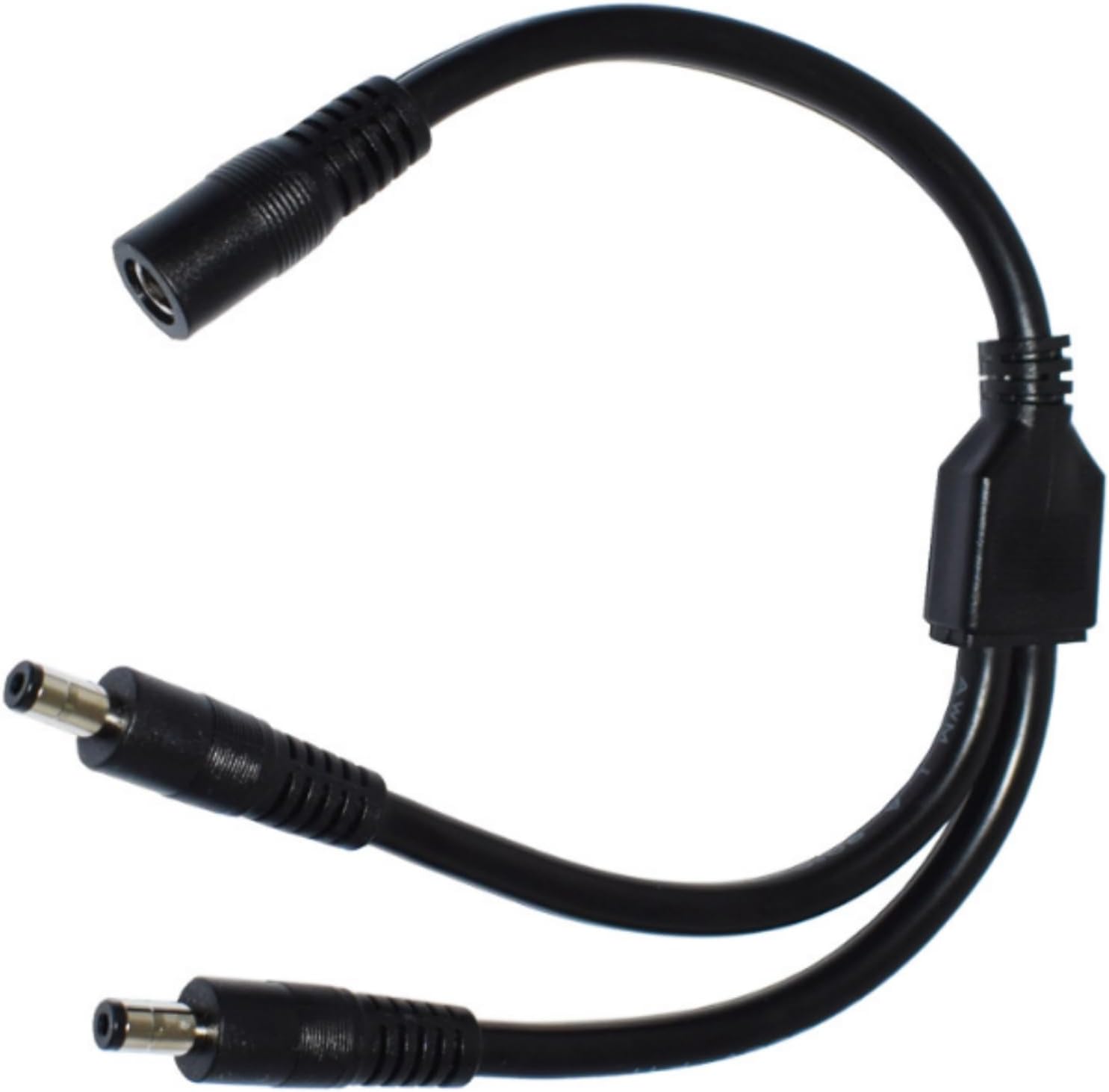 DC5525 Power Splitter Cable 1 Female To 2 Male 5.5mmx2.5mm Connector Cord For LED Strips Light And CCTV Cameras 23cm