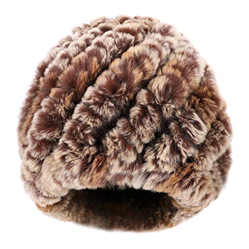 Strickmütze Winter Wintermütze Verdickt Warm Mütze Damen Mädchen Pelzmütze Flexibel Bunt Fellmütze Kaninchenfell Gestrickt Damenmütze Atmungsaktiv Weich Beanie Outdoor Alltagsleben Einheitsgröße