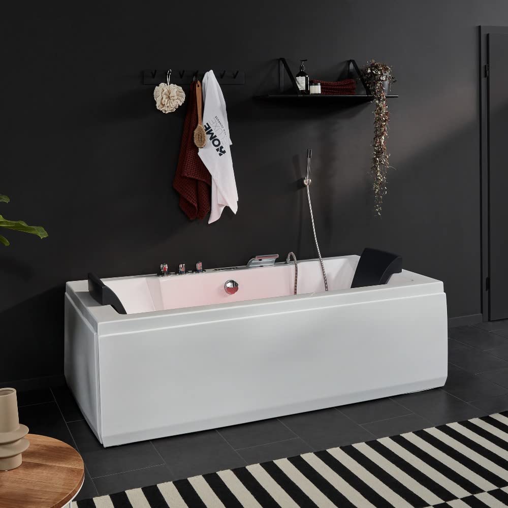 HOME DELUXE Spa d'intérieur 'Laguna M Pure' -Version: M Pure- Chauffage et Fonction Massage Inclus, Douchette à Main Incluse I Bain à remous intérieur, Spa Rigide, Baignoire avec Massage, Baignoire