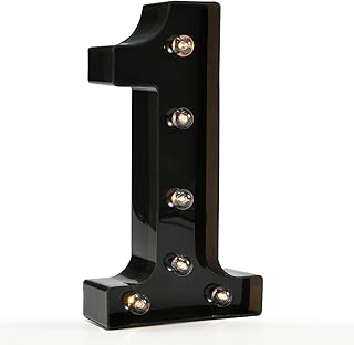 Light Up Black Alphabet Marquee Number Sign LED Marquee Number Lights Sign for Night Light Home Bar Christmas Lamp Birthday Party Wedding Decoration 1